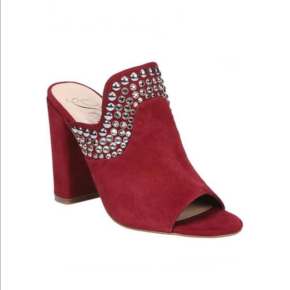 NWOT Fergie Lillie Open Toe Block Heel Slide Mule
